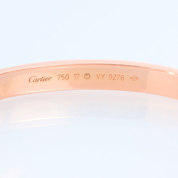 Cartier Love Bracelet 18k Rose Gold Size 17 with Screwdriver