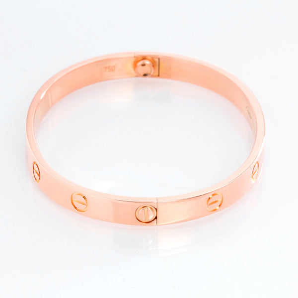 Cartier Love Bracelet 18k Rose Gold Size 17 with Screwdriver