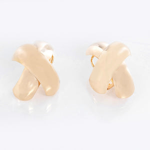 14K Yellow Gold Criss-Cross Earrings