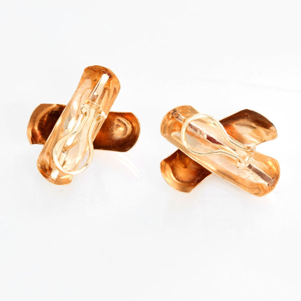 14K Yellow Gold Criss-Cross Earrings