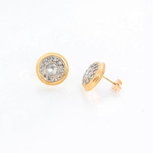 Ara 14K Yellow Gold and Sapphire Diamond Studs
