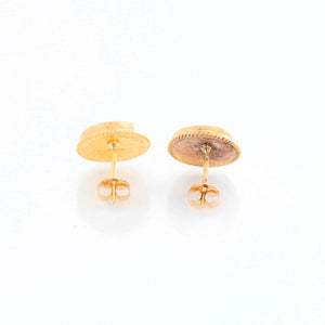 Ara 14K Yellow Gold and Sapphire Diamond Studs