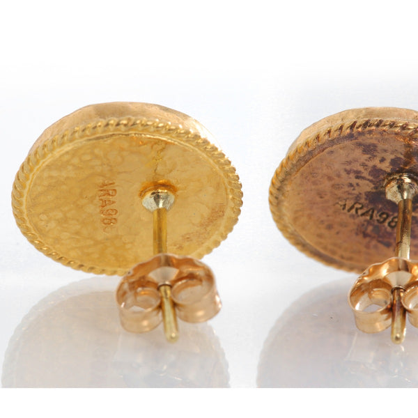 Ara 14K Yellow Gold and Sapphire Diamond Studs