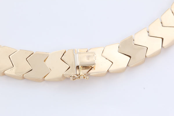 14K Yellow Gold Hollow Link Necklace