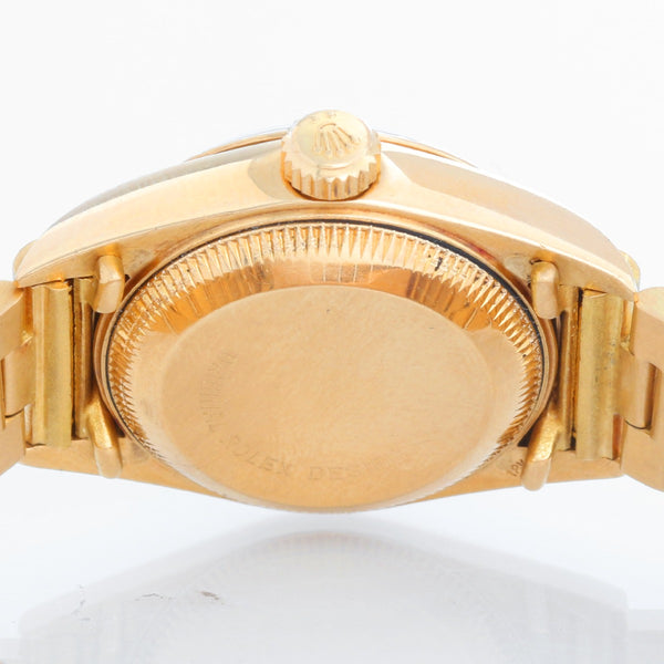 Rolex President Ladies 18k Yellow Gold White Dial Watch 69178