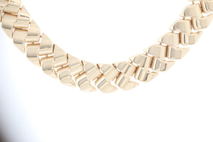 14K Yellow Gold Hollow Link Necklace