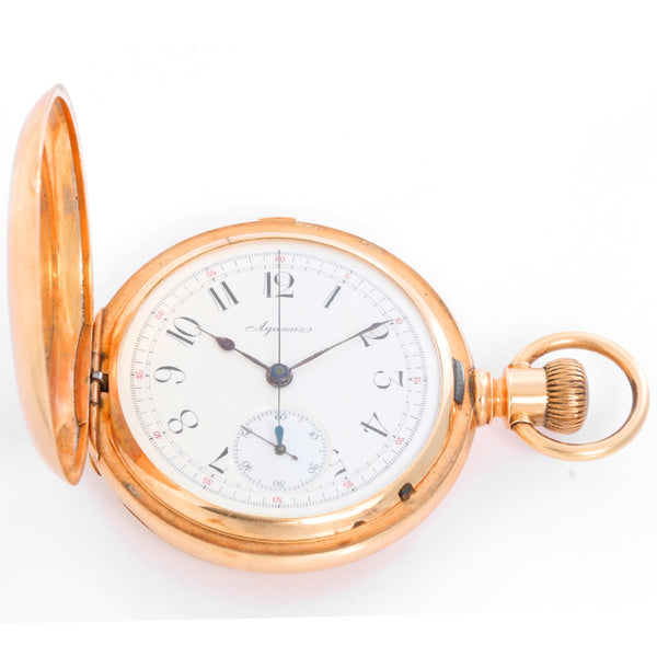 Agassiz Chronograph 14K Yellow Gold Pocket Watch