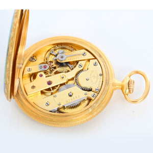 Vacheron Constantin 18K Yellow Gold Enamel Pocket Watch