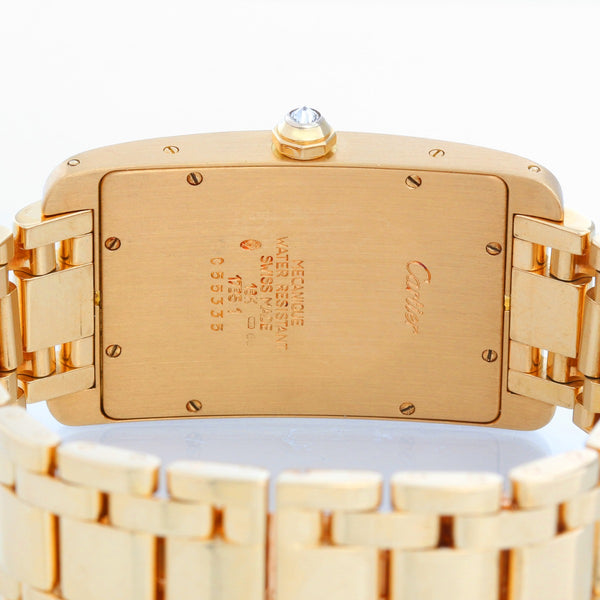 Cartier Tank Americaine 18k Yellow Gold & Diamond  Large Watch Ref 1735