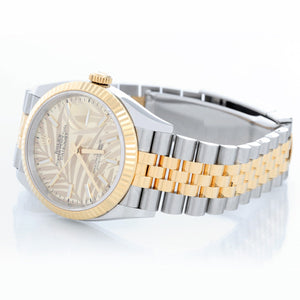 Rolex Datejust Men's 2-Tone 126233 Watch Palm Motif Dial
