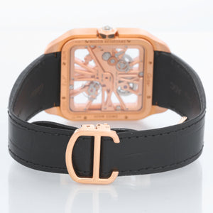 Cartier Santos Dumont Skeleton Rose Gold Diamond Watch HPI00587