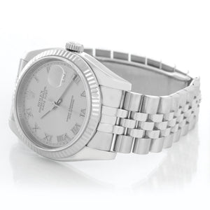 Rolex Datejust Men's Stainless Steel Watch Rhodium Dial 116234