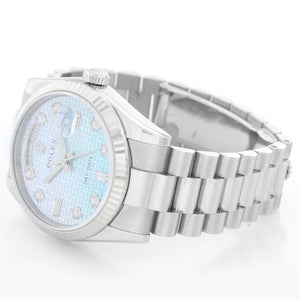 Rolex President Day-Date Men's 18k White Gold Watch 118239