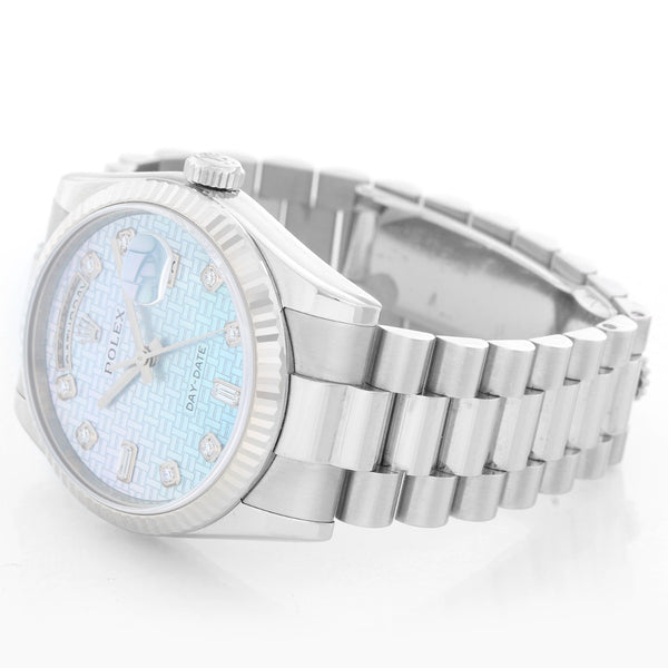 Rolex President Day-Date Men's 18k White Gold Watch 118239