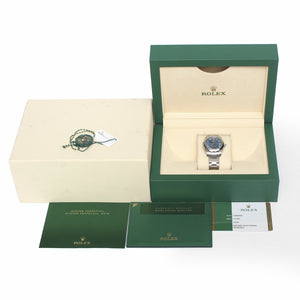 Rolex Oyster Perpetual No-Date Blue Dial Midsize Steel Watch 177200