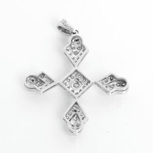 Stunning Sue Gragg 18k White Gold Diamond Cross with Necklace