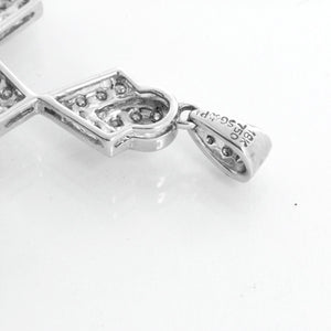 Stunning Sue Gragg 18k White Gold Diamond Cross with Necklace