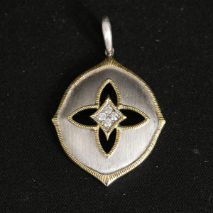 Jude Frances Mixed Metal Open Floral Pendant Necklace