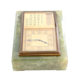 Unique Cartier Brass Mounted Calendar Desk Clock