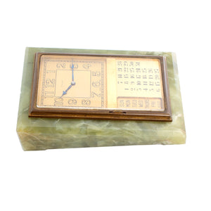 Unique Cartier Brass Mounted Calendar Desk Clock