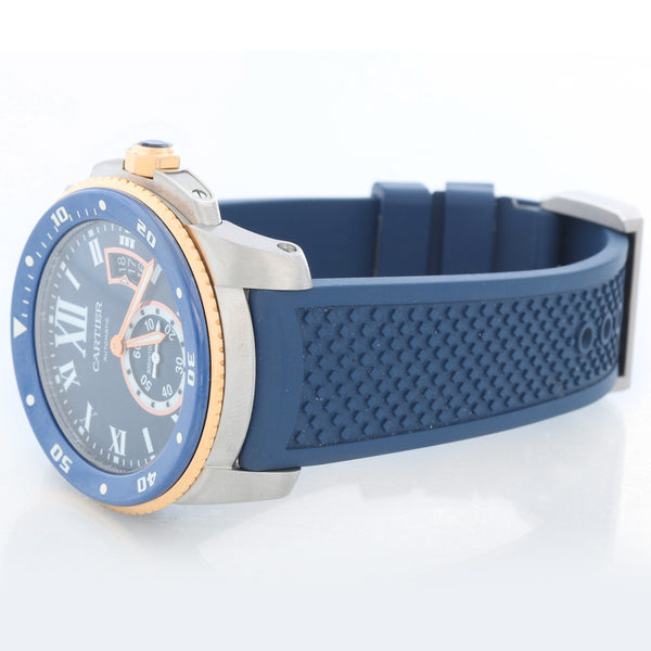 Calibre de Cartier Diver Men's Large 18k Rose Gold & Steel  Watch W2CA0009