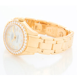 Rolex Ladies Masterpiece/Pearlmaster Gold Diamond Watch 80298