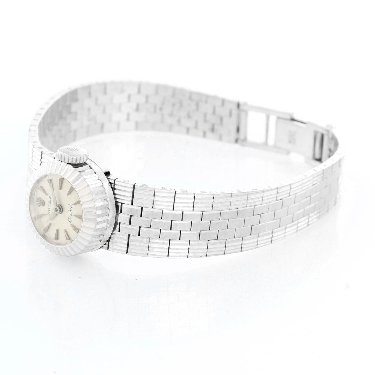 Rolex Watch Chameleon Orchid 18k White Gold Antique Leather Strap Required OH TGE | Wedding gift Rolex for my wife. It main image 2
