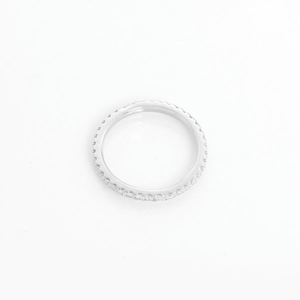 18K White Gold Pave Diamond Band Approx 1 ct Size 6.5