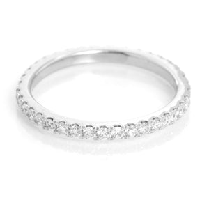18K White Gold Pave Diamond Band Approx 1 ct Size 6.5