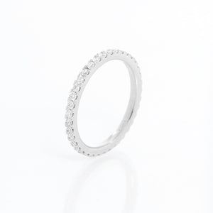 18K White Gold Pave Diamond Band Approx 1 ct Size 6.5