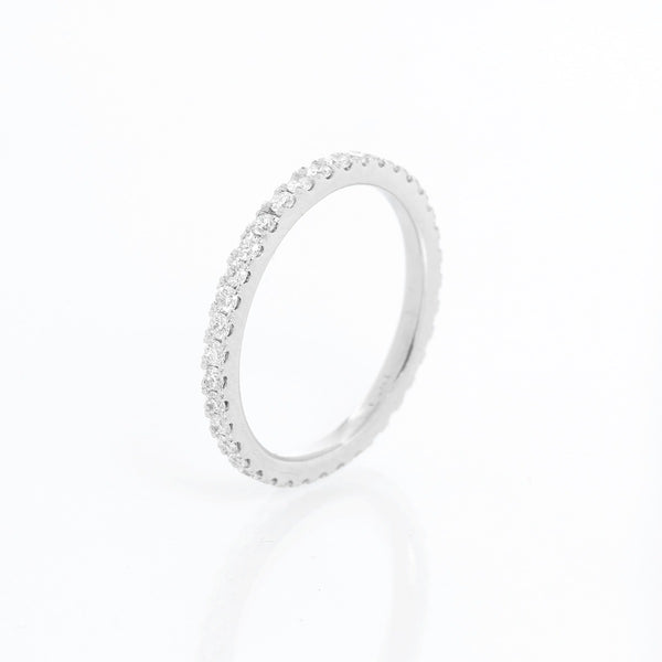 18K White Gold Pave Diamond Band Approx 1 ct Size 6.5