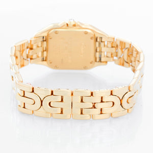 Cartier Panther Ladies 18k Yellow Gold Diamond Art Deco Watch 1280