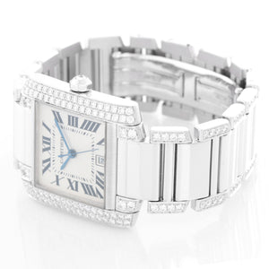 Cartier Tank Francaise 18k White Gold Mens Watch WE1003SF
