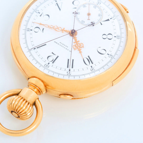 Marius Lecoultre Very Fine Gold Minute Repeater With Split Second Chronograph