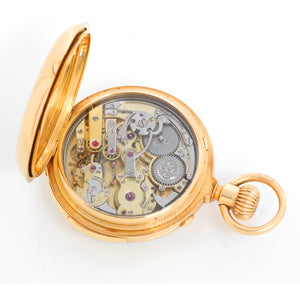 Marius Lecoultre Very Fine Gold Minute Repeater With Split Second Chronograph