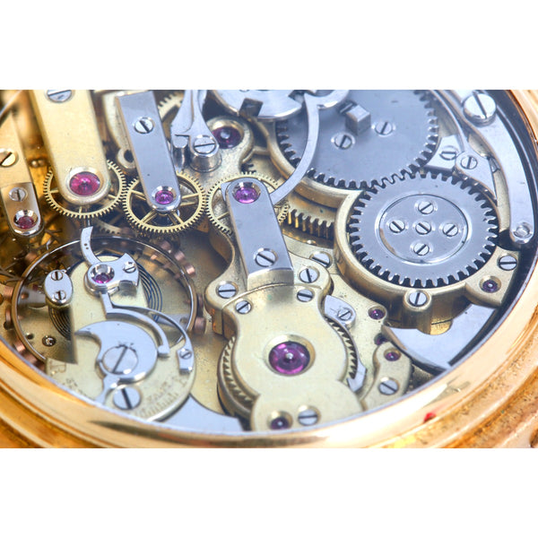 Marius Lecoultre Very Fine Gold Minute Repeater With Split Second Chronograph