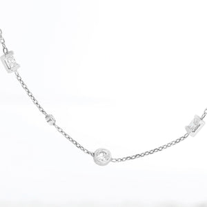 14K White Gold Diamond by the Yard Necklace