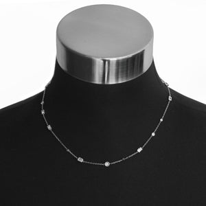 14K White Gold Diamond by the Yard Necklace