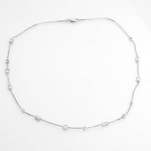14K White Gold Diamond by the Yard Necklace