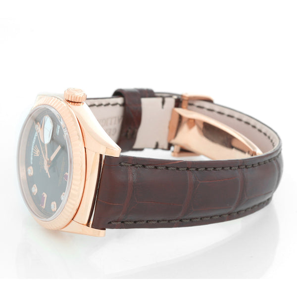 Rolex President Day-Date Men's 18k Rose Gold Watch 118135