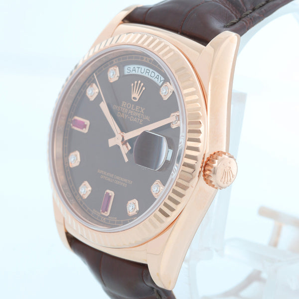 Rolex President Day-Date Men's 18k Rose Gold Watch 118135