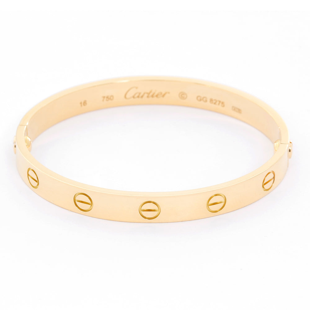 Cartier Love Bracelet 18k Yellow Gold Size 16 with Screwdriver