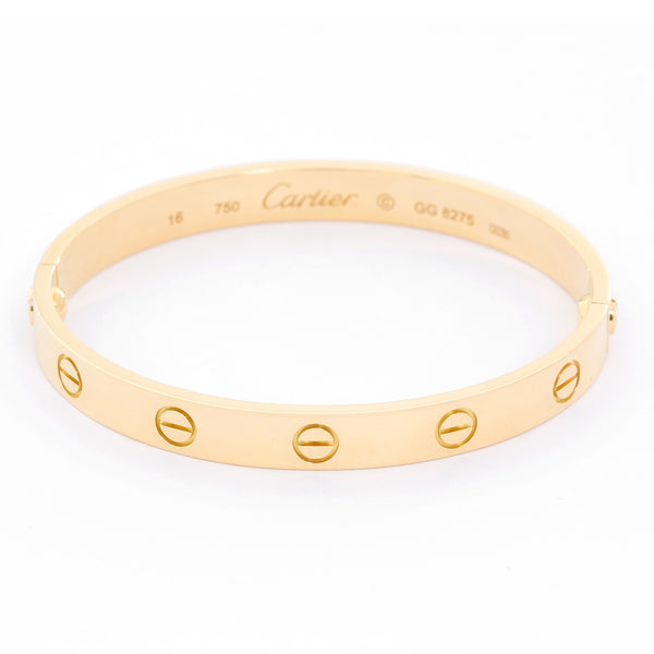 Cartier Love Bracelet 18k Yellow Gold Size 16 with Screwdriver