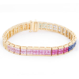 Rainbow Sapphire Tennis Bracelet