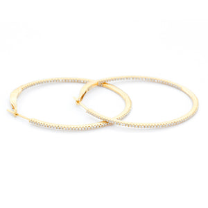14K Yellow Gold Round Inside Out Hoops