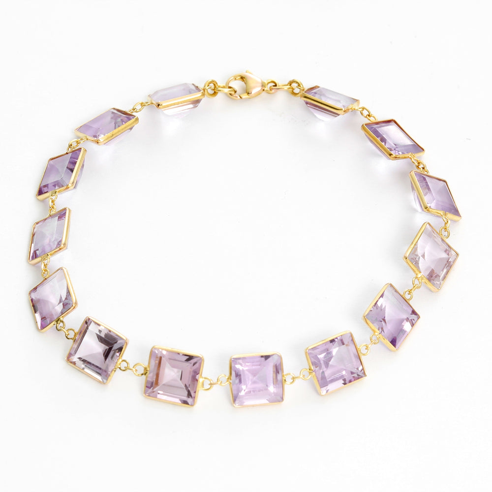 18k Yellow Gold Amethyst Bracelet