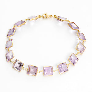 18k Yellow Gold Amethyst Bracelet