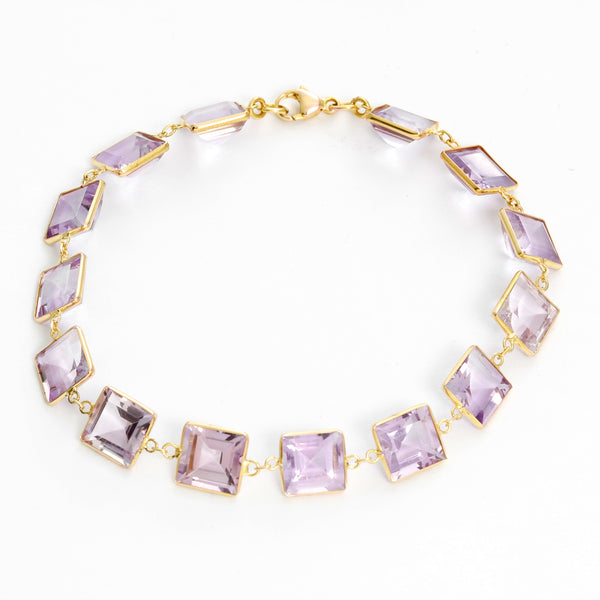 18k Yellow Gold Amethyst Bracelet
