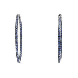 Sapphire Silver Inside Out Hoops