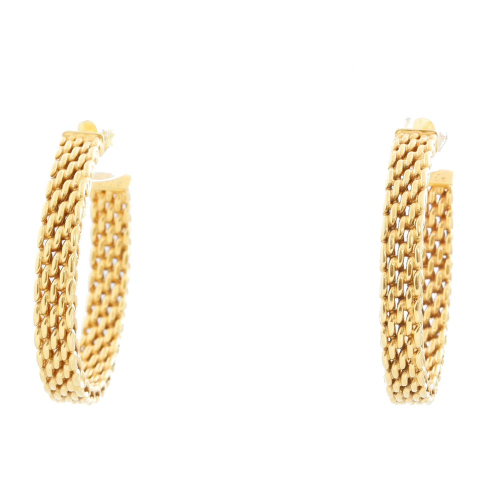 Tiffany & Co. 18K Yellow Gold Somerset Mesh Hoops